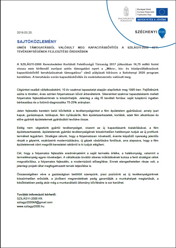 Sajtóközlemény